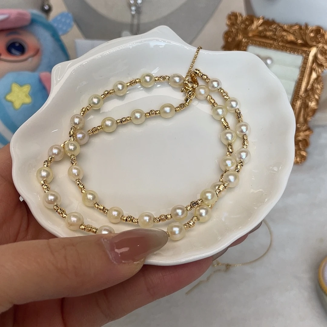 海水珍珠银S925镶嵌颈饰