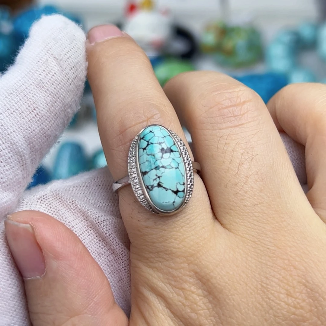 银S925镶嵌绿松石珠宝奇石