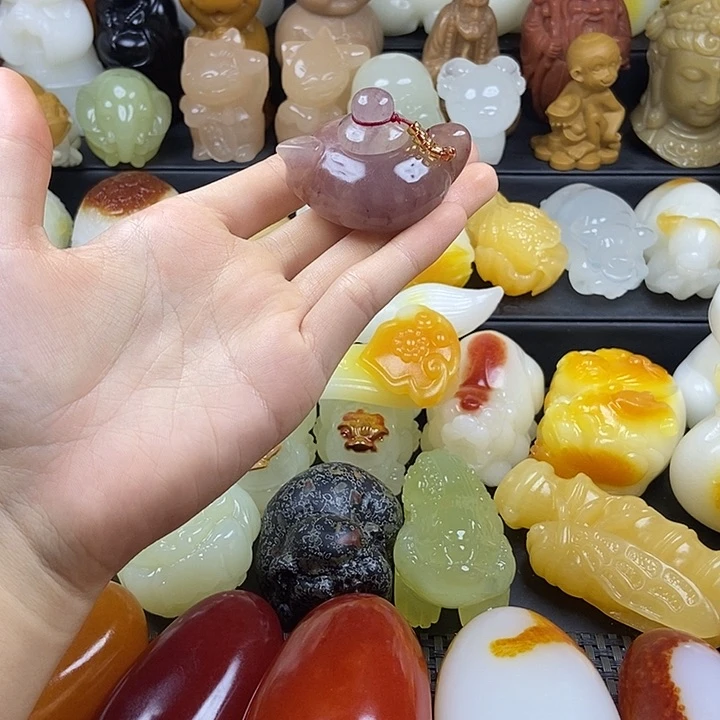 无花朵原石雕刻把件