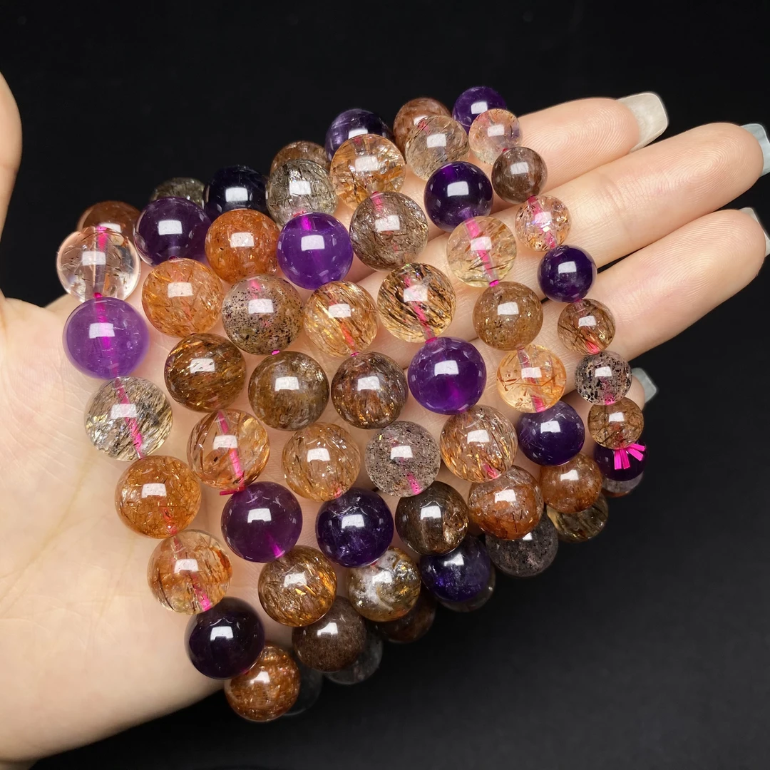 y60  黑加仑超七天然水晶手链多样性发一