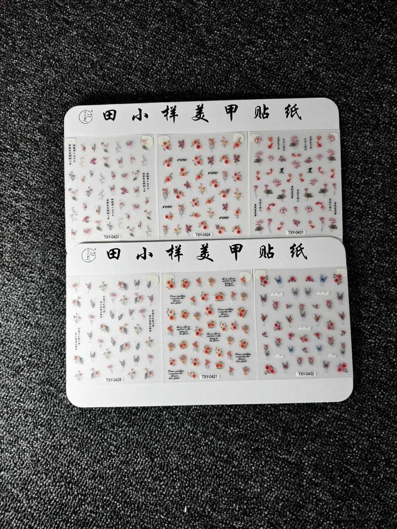 【水染蝴蝶玫瑰6张】蕾丝小熊可爱复古学生中国风夏日哑光日系磨砂