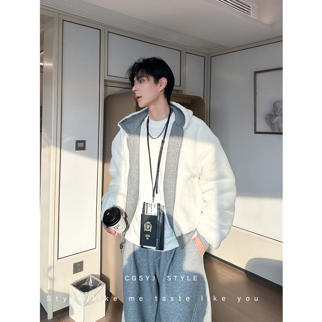 【双面可穿】亲肤好穿不扎温柔氛围感软糯开衫加厚卫衣外套男冬季