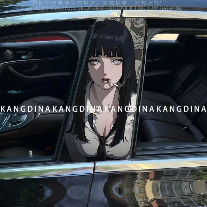 汽车新款雏田BC柱装饰贴个性创意卡通中柱保护膜高清改装贴纸