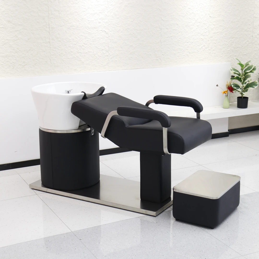 网红理发洗头床时尚美发店陶瓷深盆简约半躺式冲水床高端发廊专用