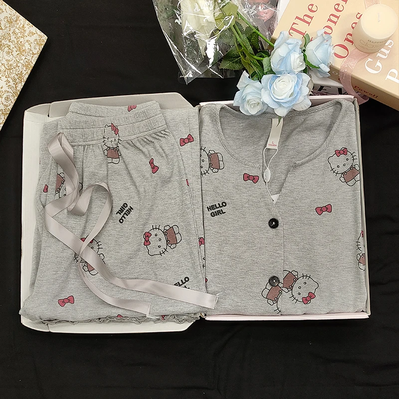 2025春秋季新款卡通睡衣女长袖休闲女士显瘦可外穿睡衣家居服套装