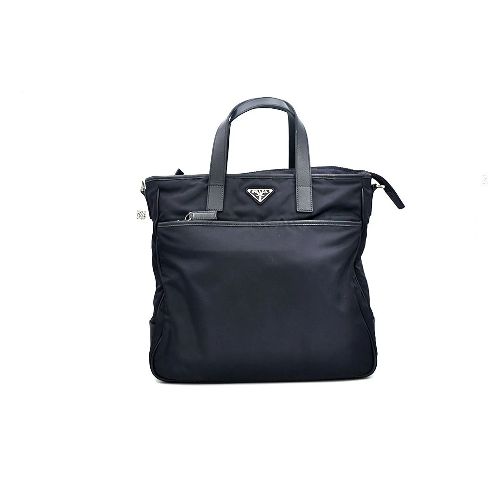 95新 Prada/普拉达 97新闲置经典海军蓝尼龙托特包35*32/20526