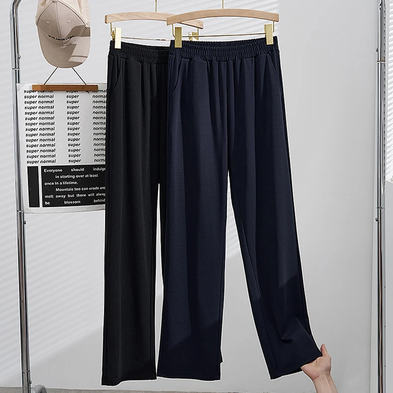 K6707大码女裤夏季新款休闲长裤加肥230斤胖MM直筒宽松显瘦裤子女