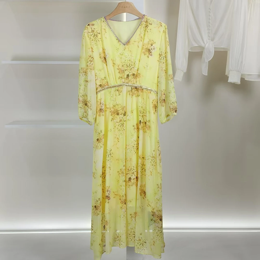 麦迪尚品【华】4052430 气质印花连衣裙春夏女装品牌折