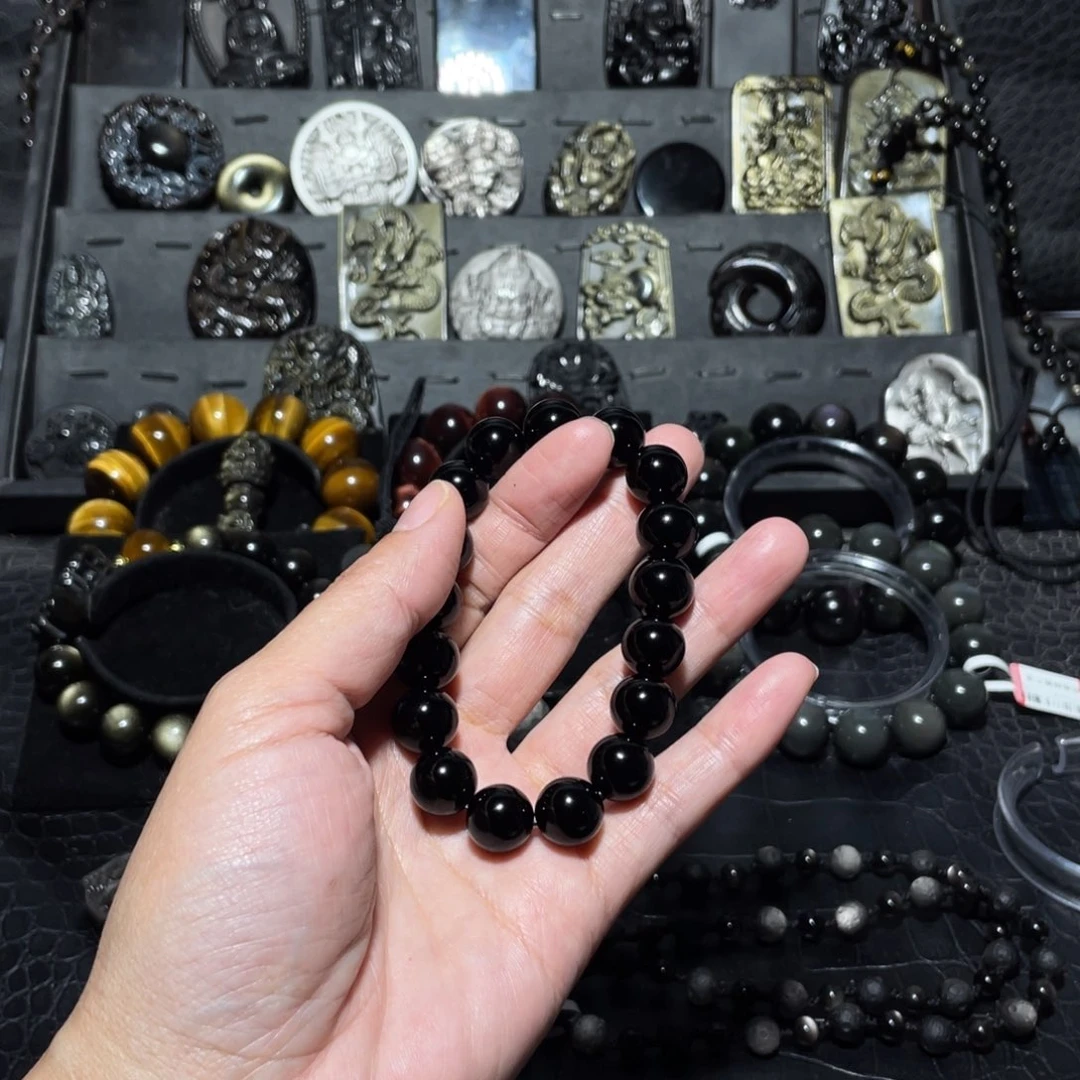 黑曜岩手链未镶嵌?***了