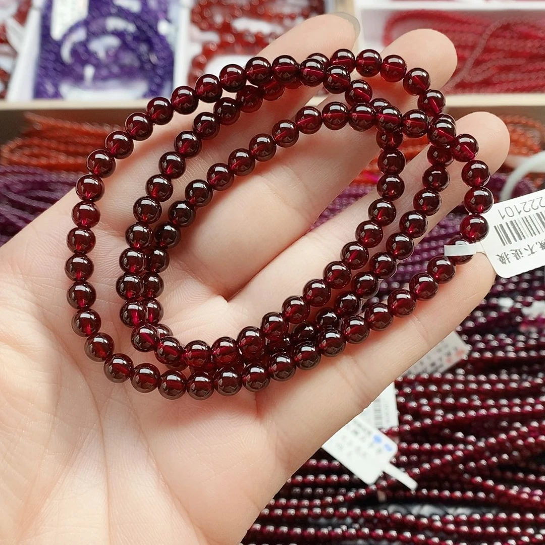 石榴石手链未镶嵌5.8mm性价比老矿