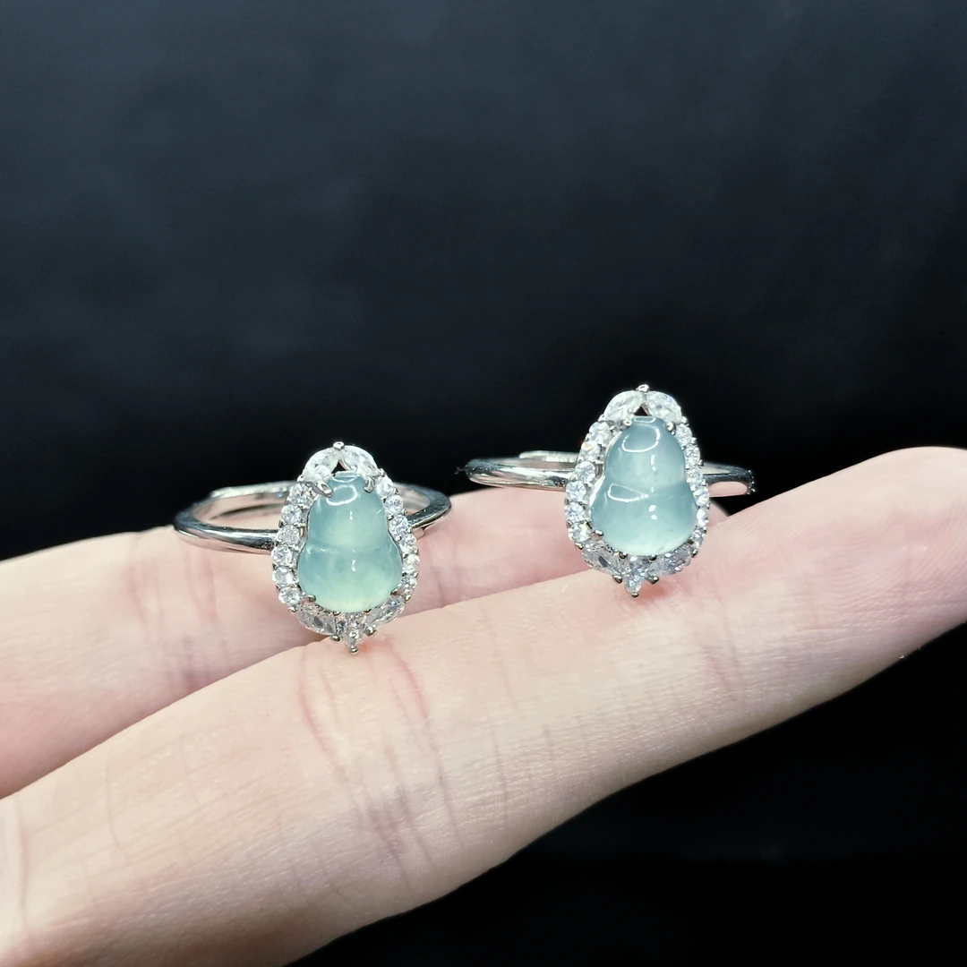 【李想精选】翡翠葫芦戒指1987RL【多样性发其一】活口可调节