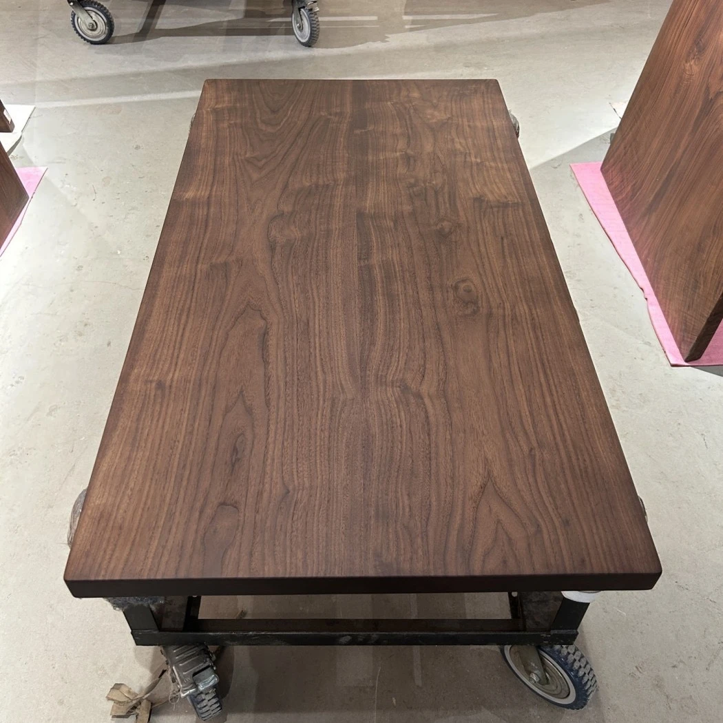 双拼 北美黑胡桃大板 全方 140*75*4.5  送铁艺单v支架