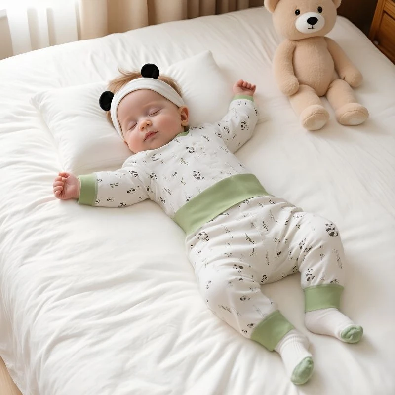 宝宝秋衣秋裤套装纯棉婴儿无骨内衣柔软免脱高腰护肚睡衣打底亲肤