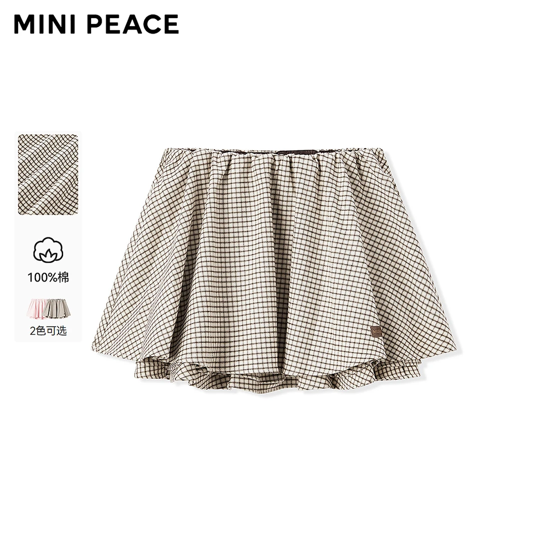 【专柜同款】MINIPEACE太平鸟童装女童短裙秋冬两色棉布半身裙