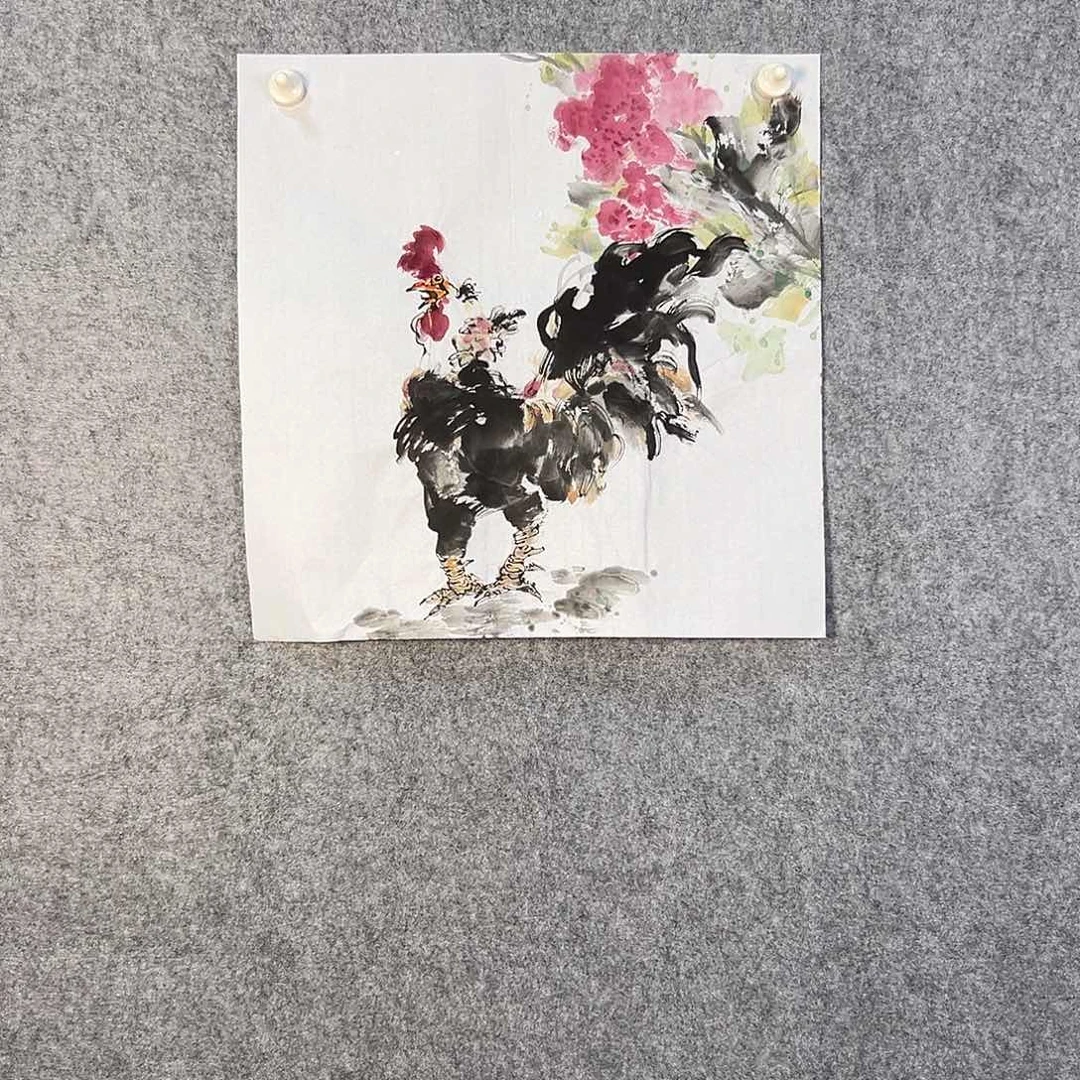 国画796 花鸟在树丛的顶端鸣叫叫声