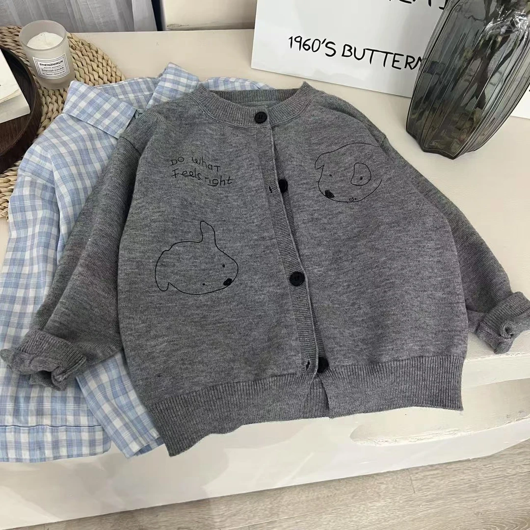 2025年春季新款儿童潮流开衫外套百搭宽松时尚洋气50091卡通开衫