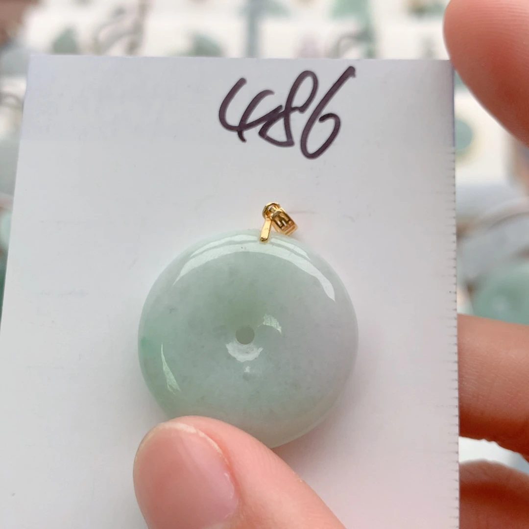 翡翠银S925镀金镶嵌颈饰吊坠