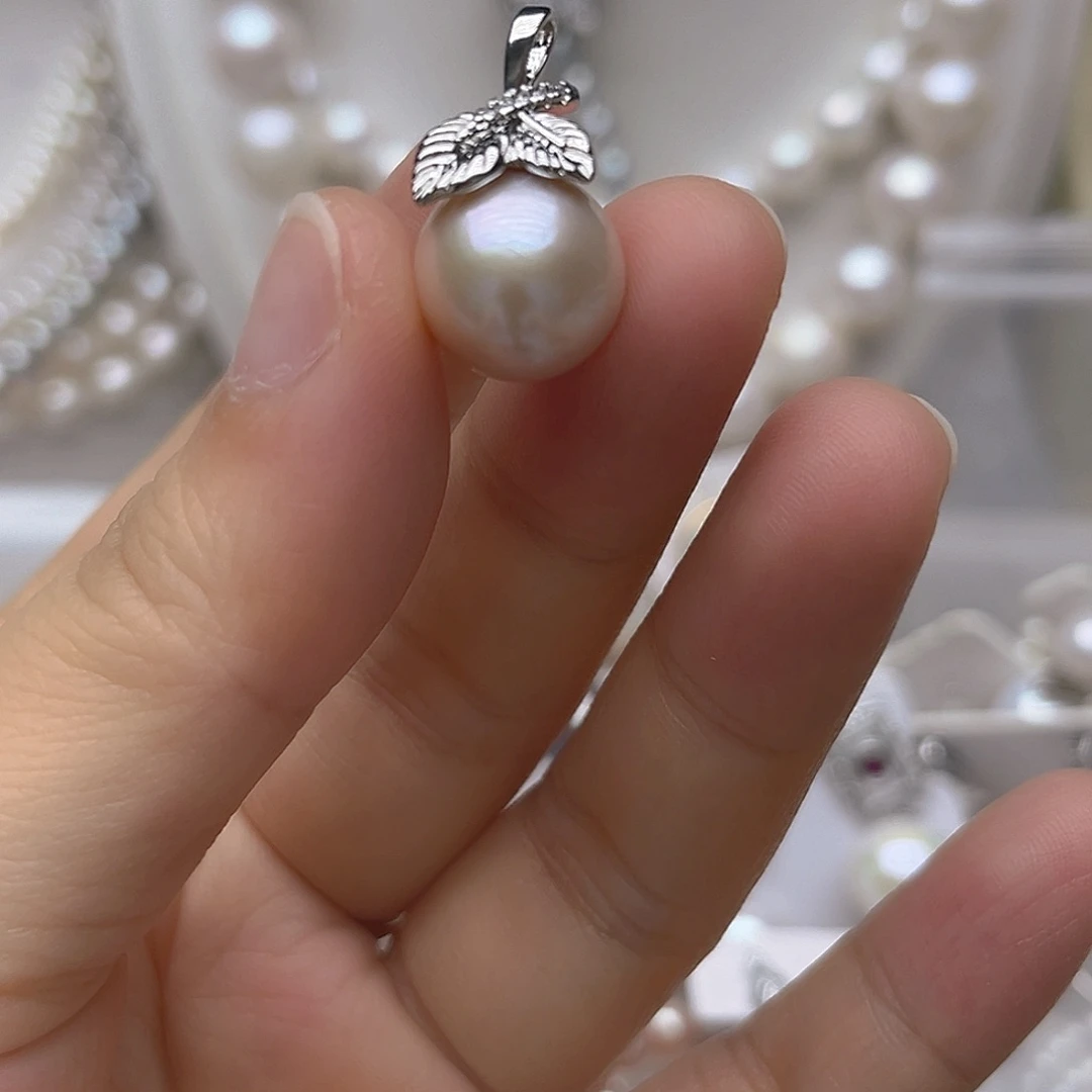 银S925镶嵌吊坠淡水珍珠