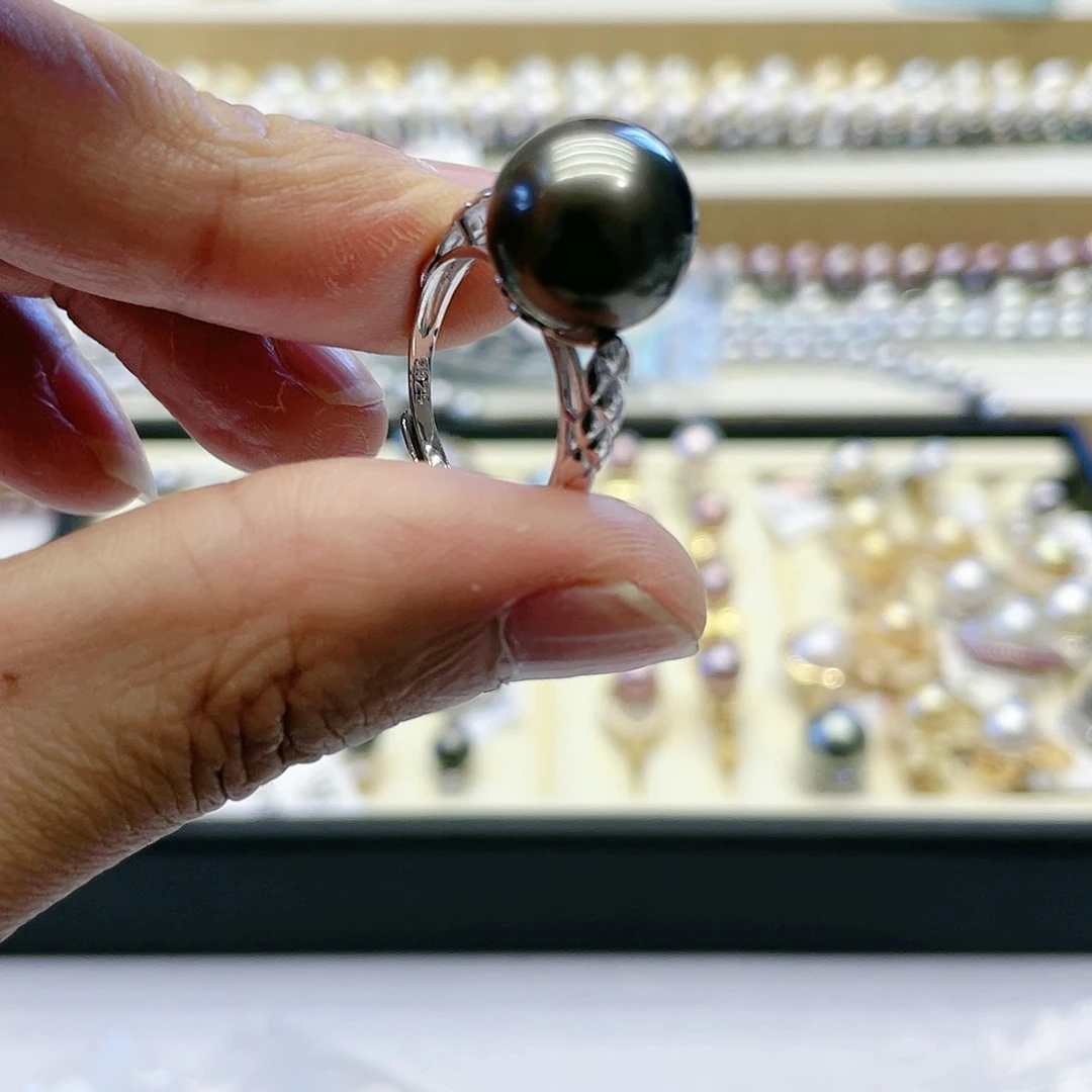 海水珍珠戒指银S925镶嵌