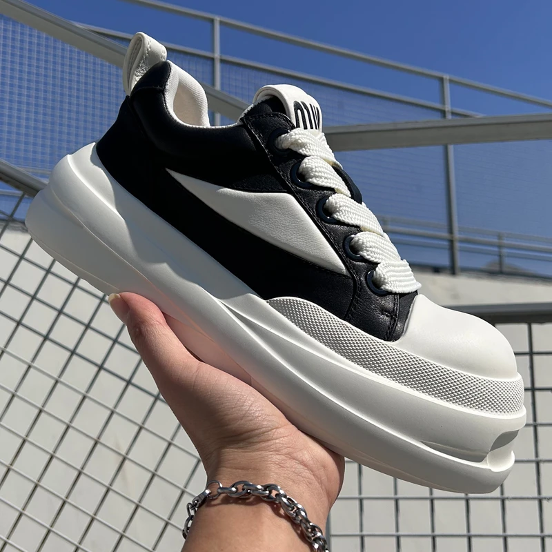 2025春季新款透气增高低帮厚底时尚休闲鞋潮流运动鞋韩版大头男鞋