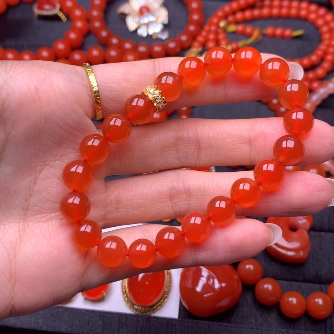 【闪购商品】未镶嵌手串南红玛瑙保山南红原矿冰红手串