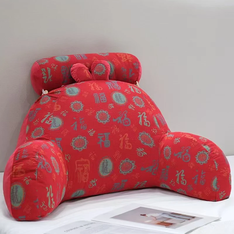 三层纱百福床头腰靠软包护腰靠枕沙发大靠背抱枕看书靠背垫