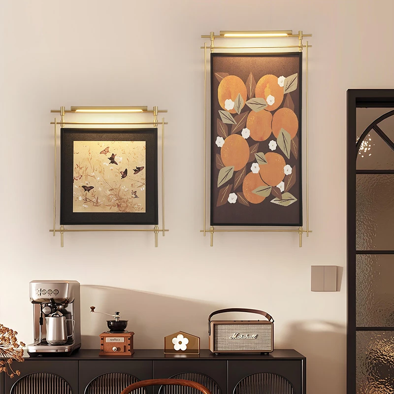 宋氏立体壁画灯带灯中古风餐厅入户门玄关走廊卧室背景墙挂画壁灯