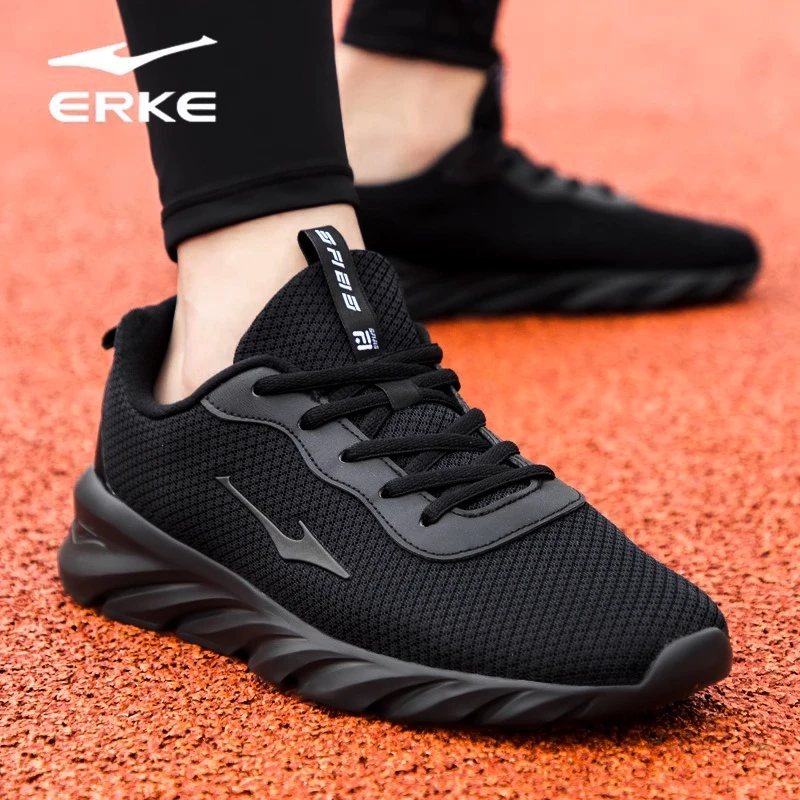 鸿星尔克男鞋防风保暖运动鞋男士黑色跑步鞋软底鞋子男款轻便跑鞋