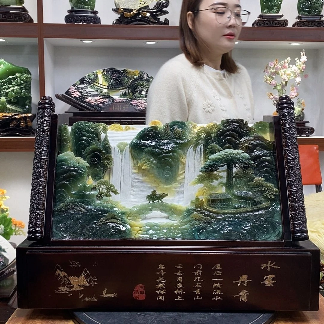 c***）玉山水摆件 玄关摆件