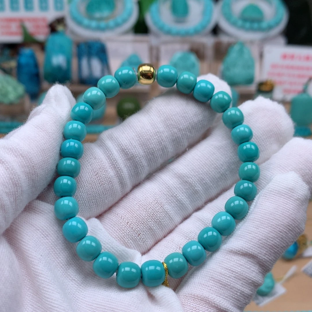 未镶嵌绿松石珠宝奇石6.8mm