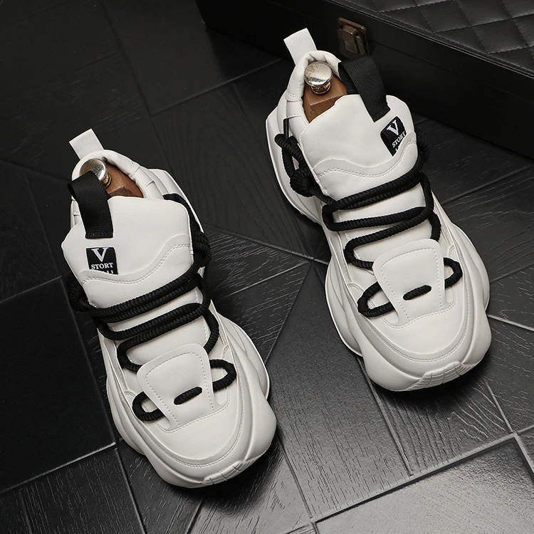 玛古芭男士老爹鞋百搭个性新款厚底增高韩版白色潮流时尚休闲鞋子