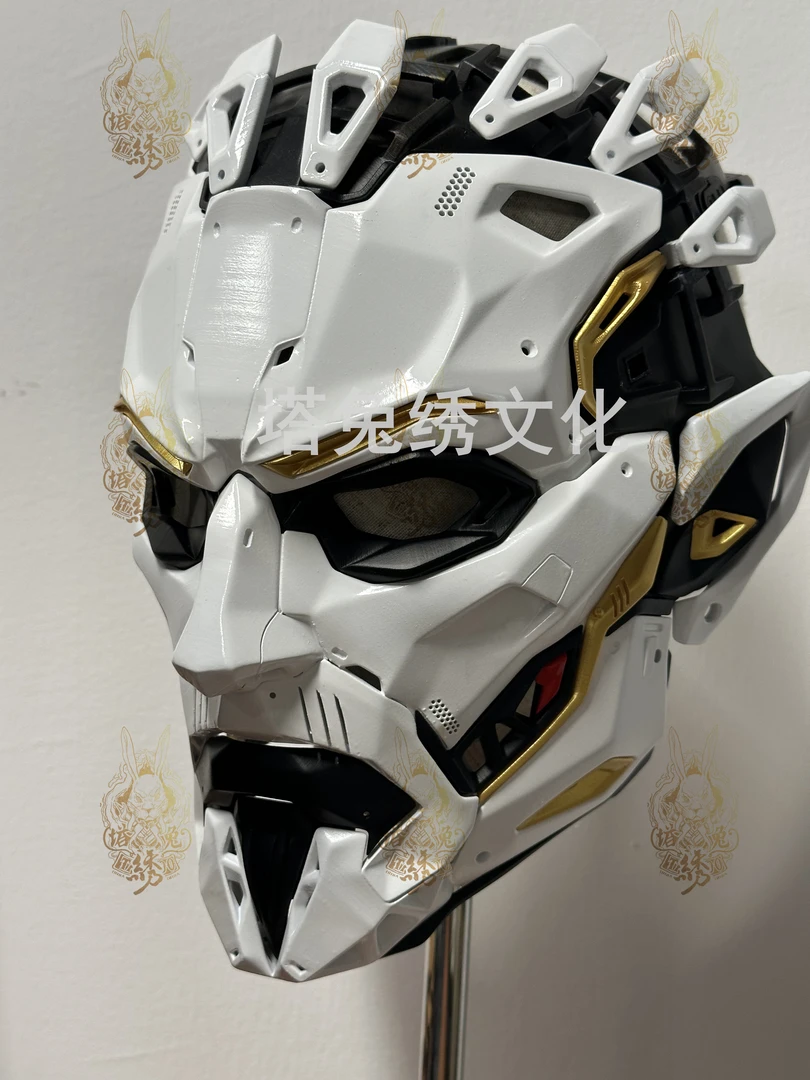 赛博朋克机甲风树脂材质巫师面具摆件工艺品二次元哥特式开口面具