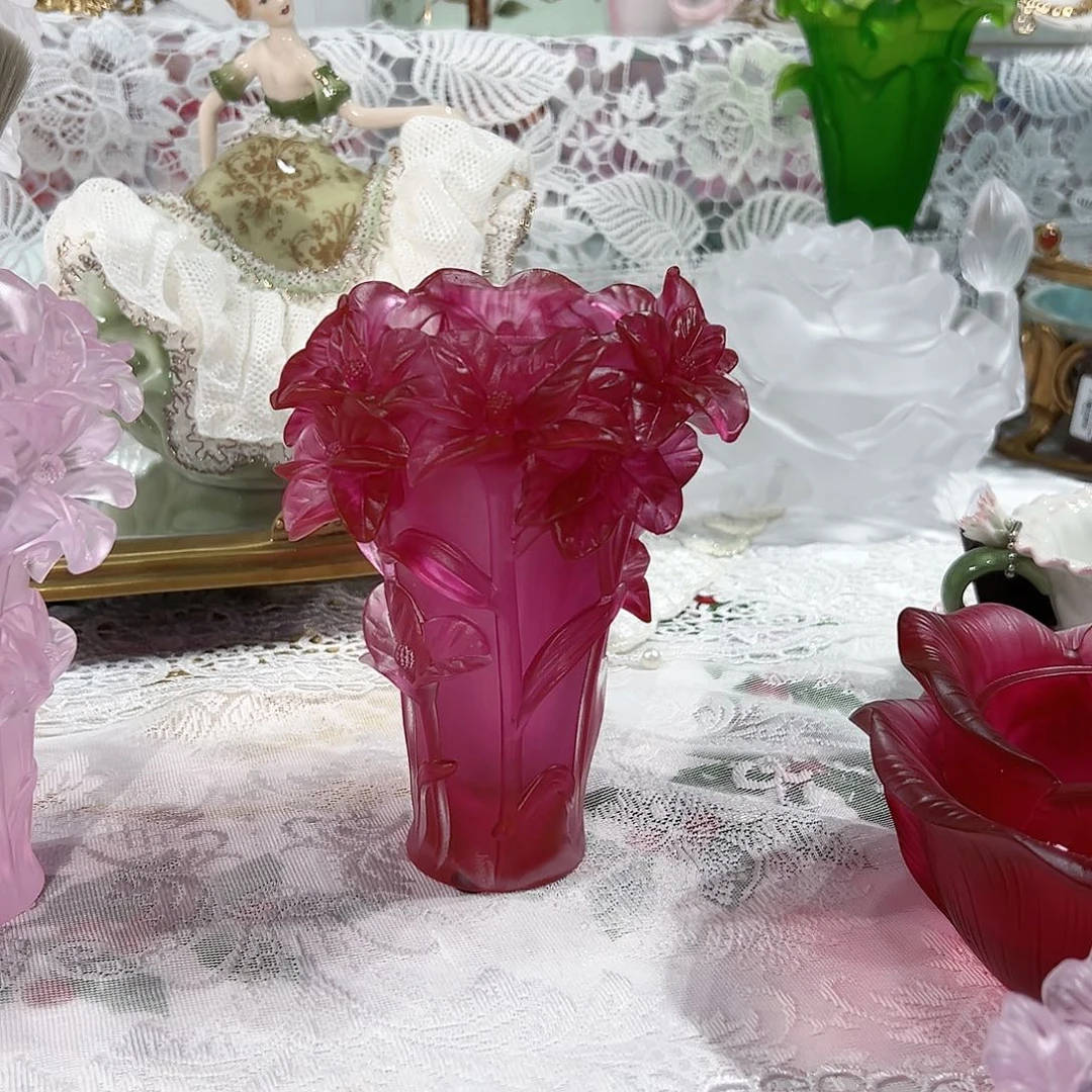 陶瓷QAA409金红紫薇花瓶