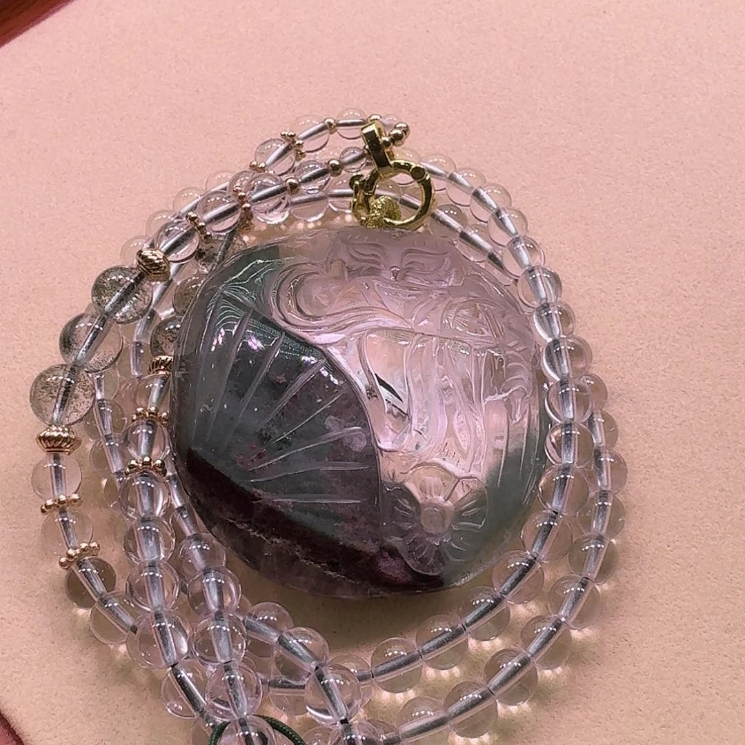 水晶颈饰未镶嵌天然水晶狐狐吊坠