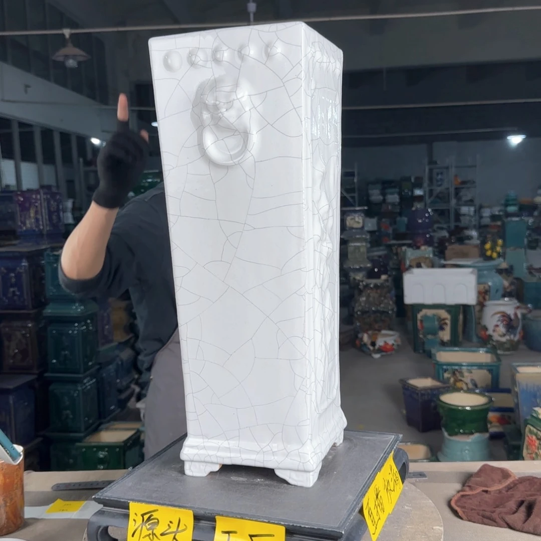 一风堂石湾花盆。轻微高温裂