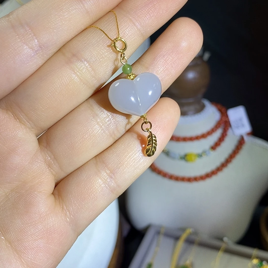 和田玉银S925镶嵌颈饰jx