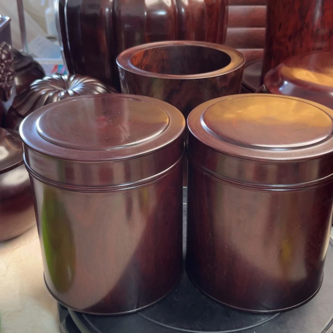 用***6檀香木小叶紫檀茶叶罐