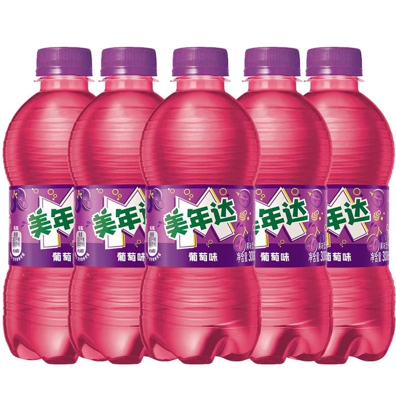 【新店冲量6瓶】美年达葡萄味汽水300ml*6瓶碳酸饮料夏季清爽畅爽