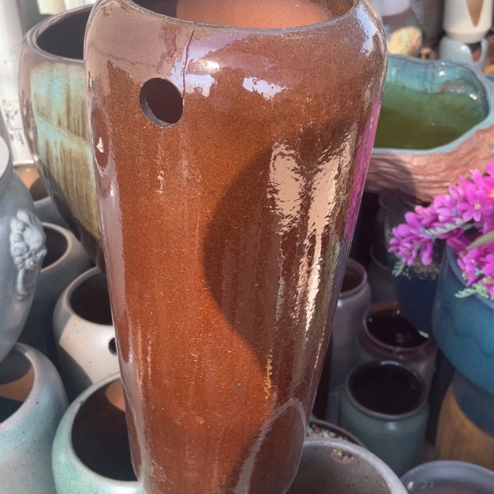 紫砂花盆0702瑕——5瑕有孔