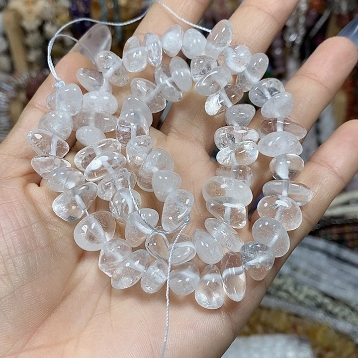 玛瑙/玉髓未镶嵌珠宝半成品天然白水糖豆一条