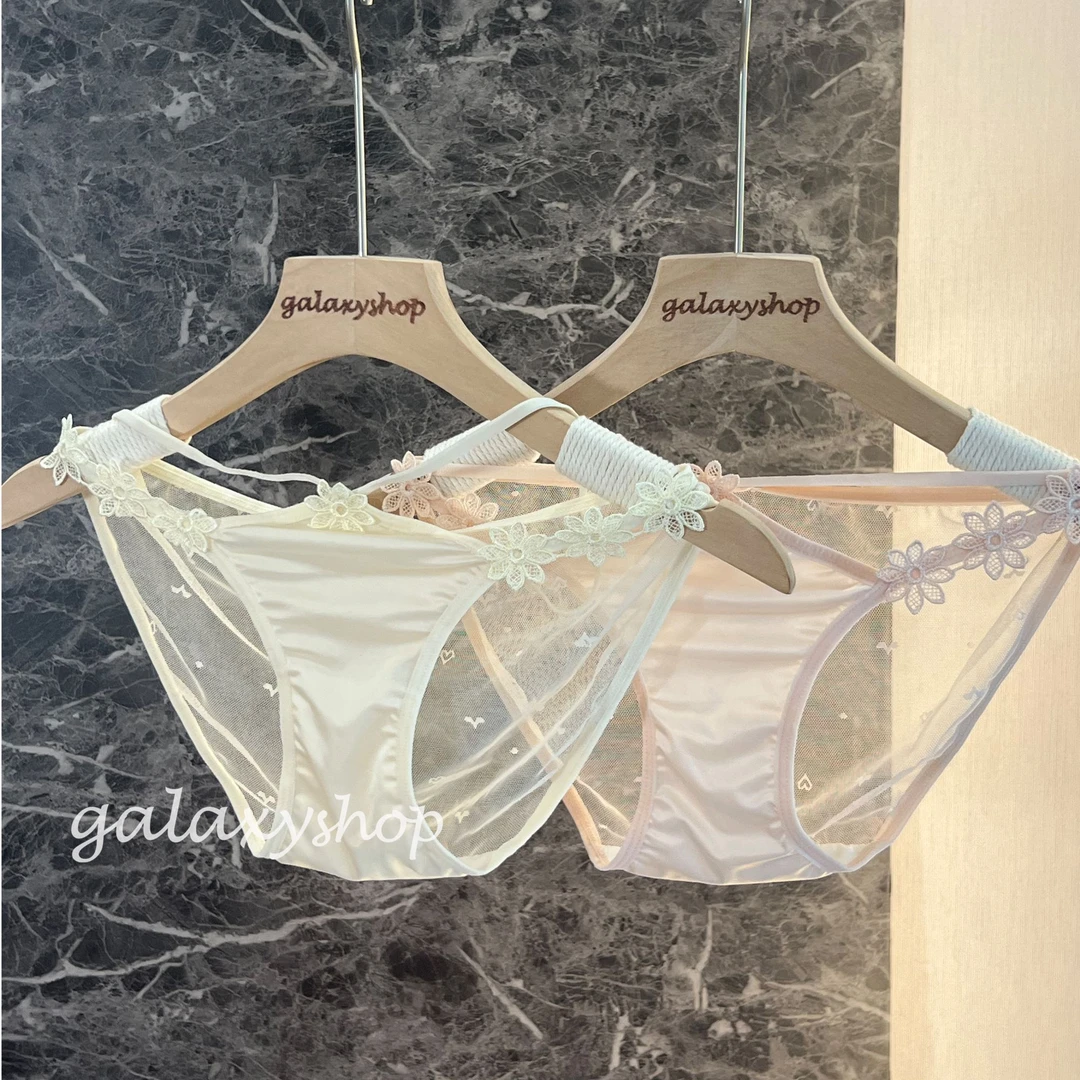 猫什么喵pro·元气甜心*日系花朵拼接挂腰纯欲透气内裤