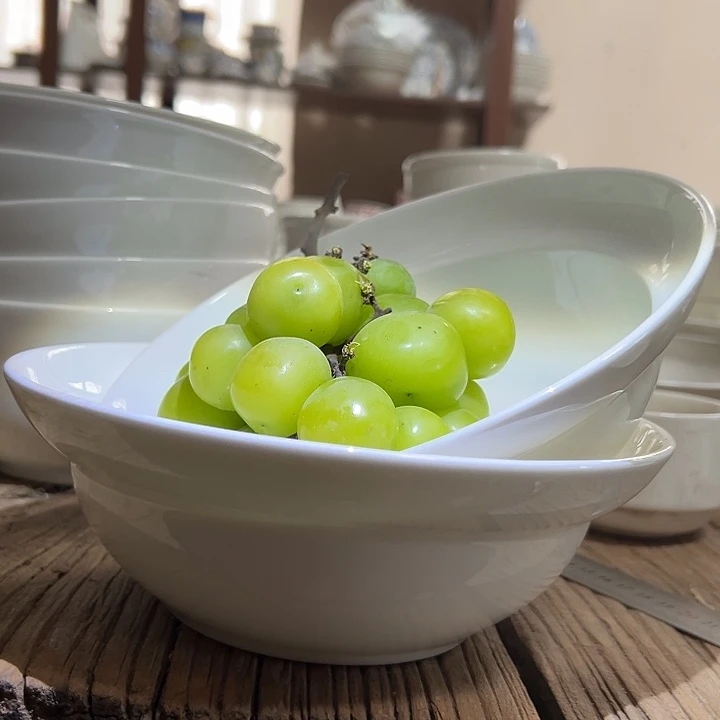 国营尾货骨瓷葫芦碗一对口径20