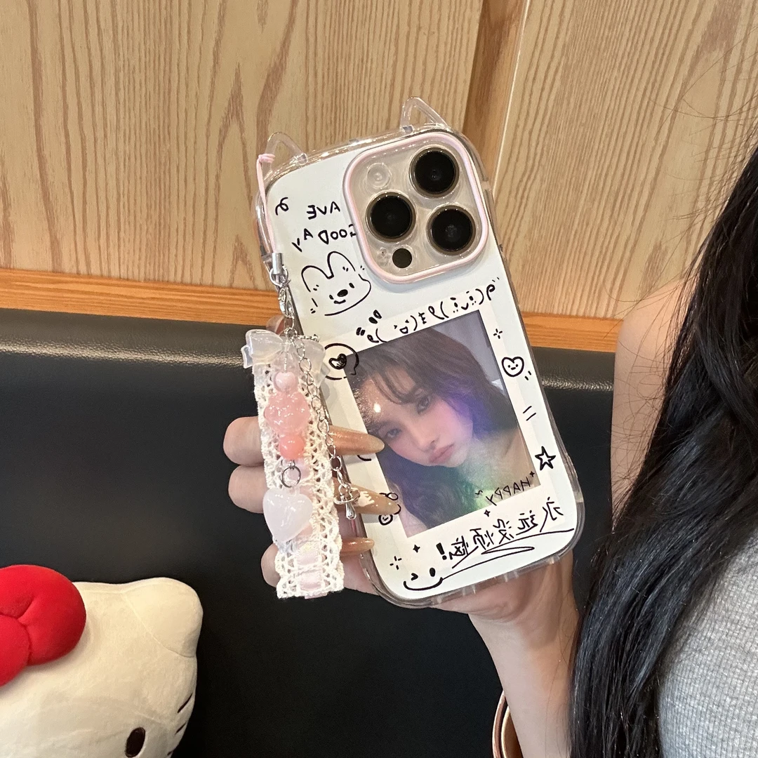 夕与空永远没烦恼相框适用苹果16/15手机壳小蛮腰14猫耳朵13/1211