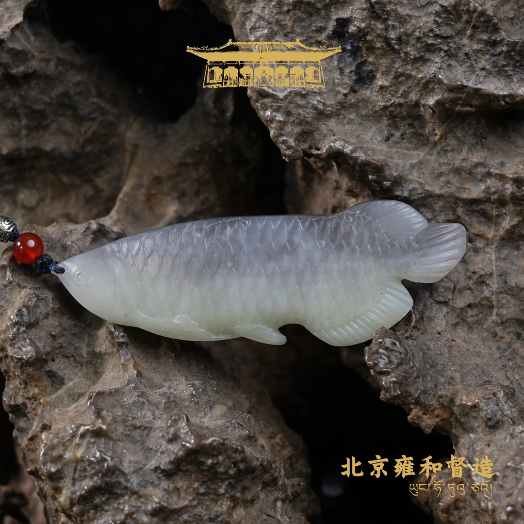 和田玉青花连年有余吊坠66*22*921.5g1201GY049