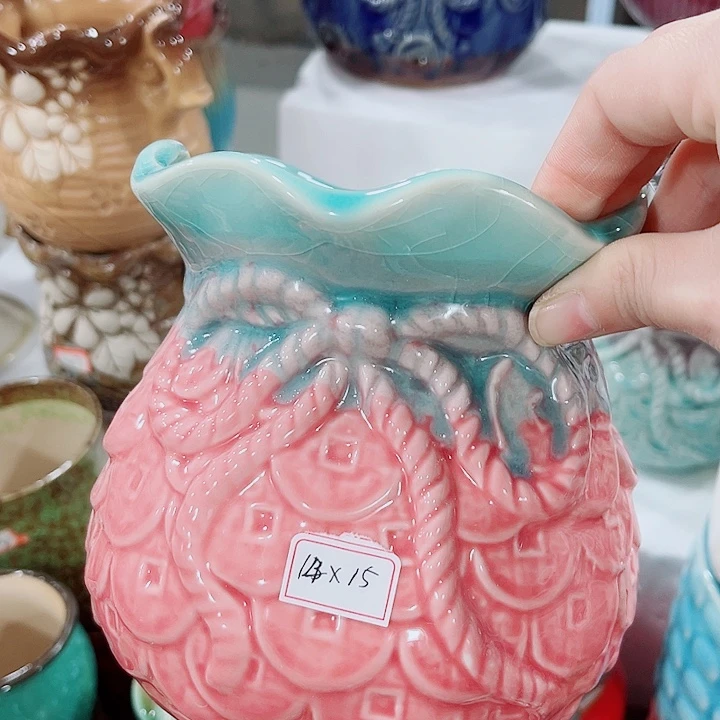 有孔。多肉陶瓷花盆满10元包邮