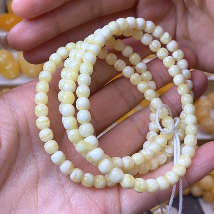 琥珀未镶嵌手链天然无优化琥珀蜜蜡