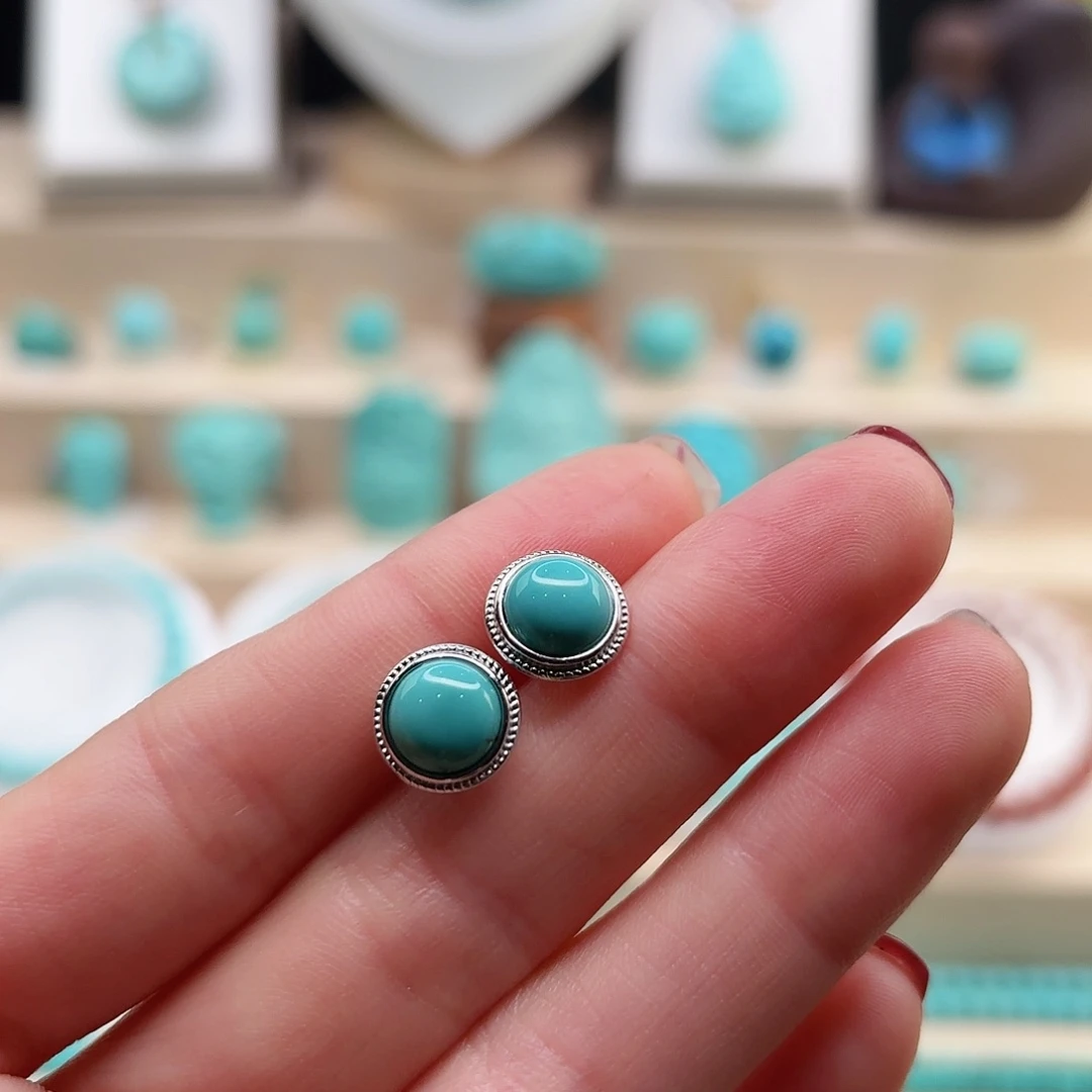 绿松石配饰银S925镶嵌