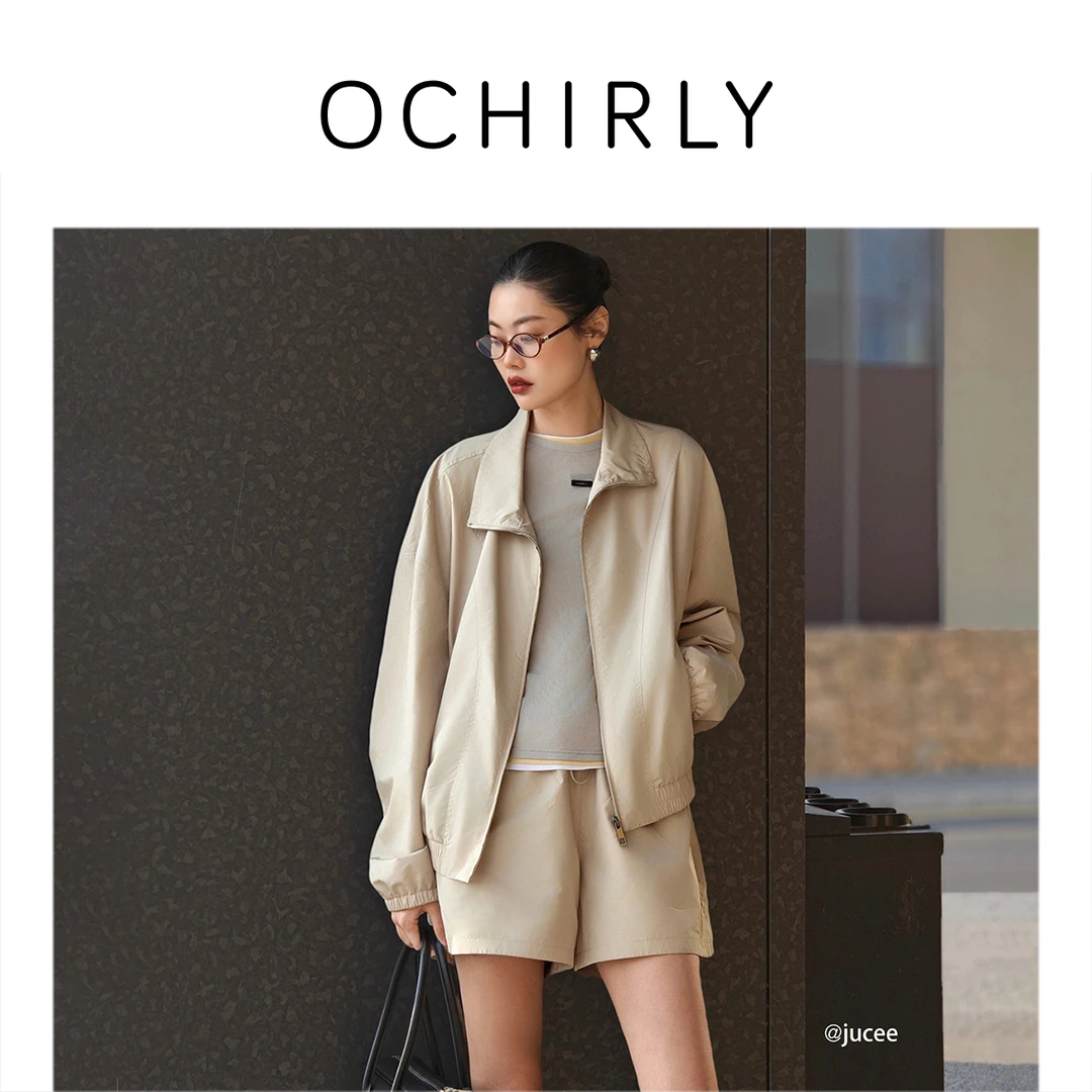 OCHIRLY欧时力 防水防风休闲外套女夹克宽松落肩2025春季新品