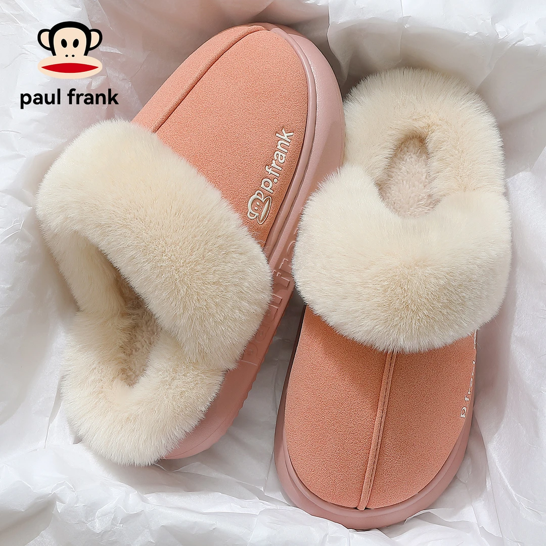 大嘴猴加绒保暖居家棉拖鞋女款2025秋冬季居家室内厚底防滑毛毛拖