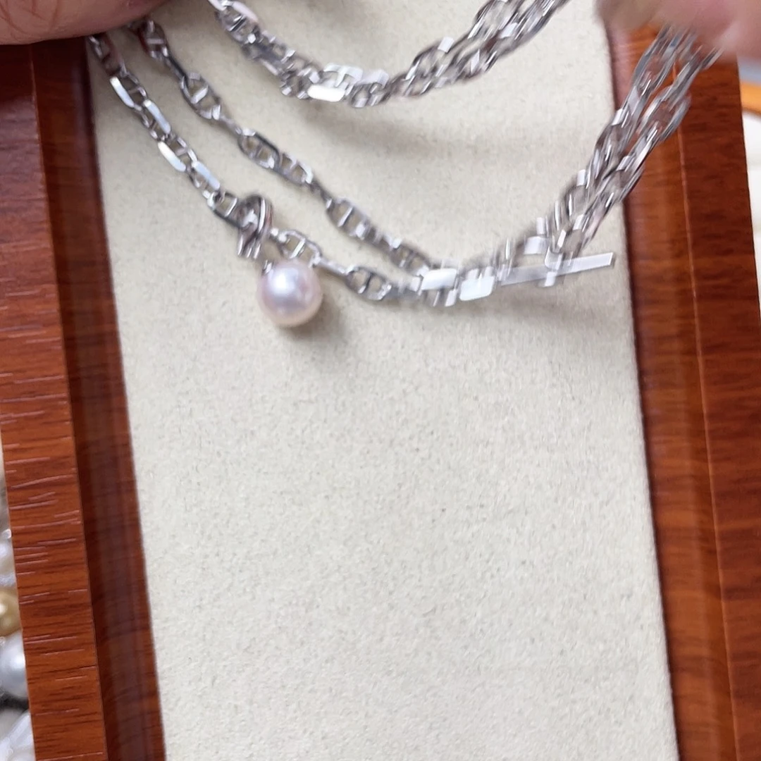 海水珍珠银S925镶嵌颈饰